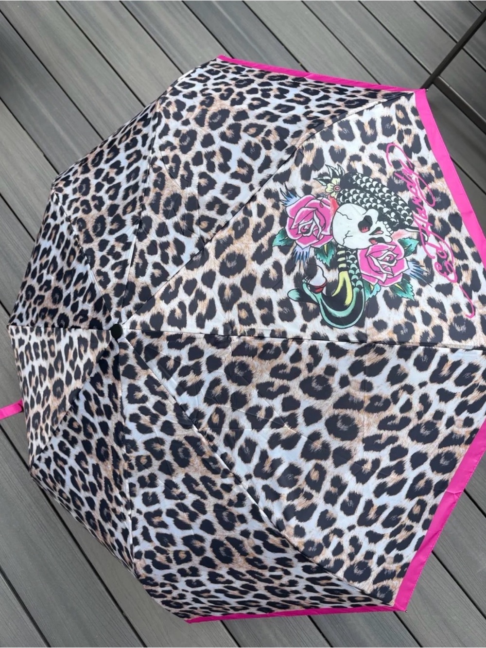 Ed Hardy Leopard Prints Cobra Skull Rose Compact Umbrella